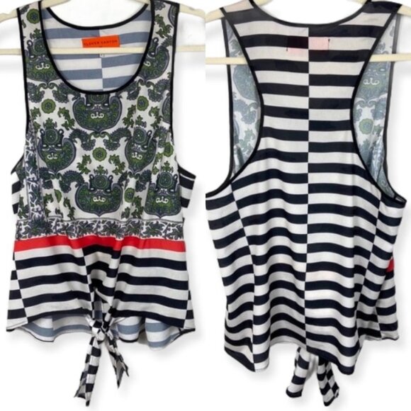 Clover Canyon Bora Bora Silk Printed Tank Top Blouse Size Medium Bohemian Boho M - Picture 3 of 10